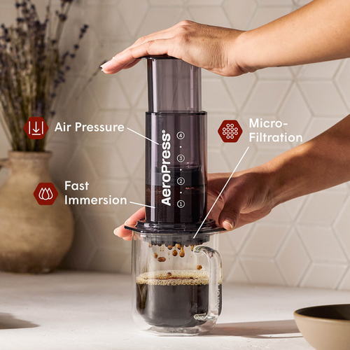 AeroPress Clear coffee maker in black