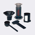 AeroPress Original coffee maker set in red