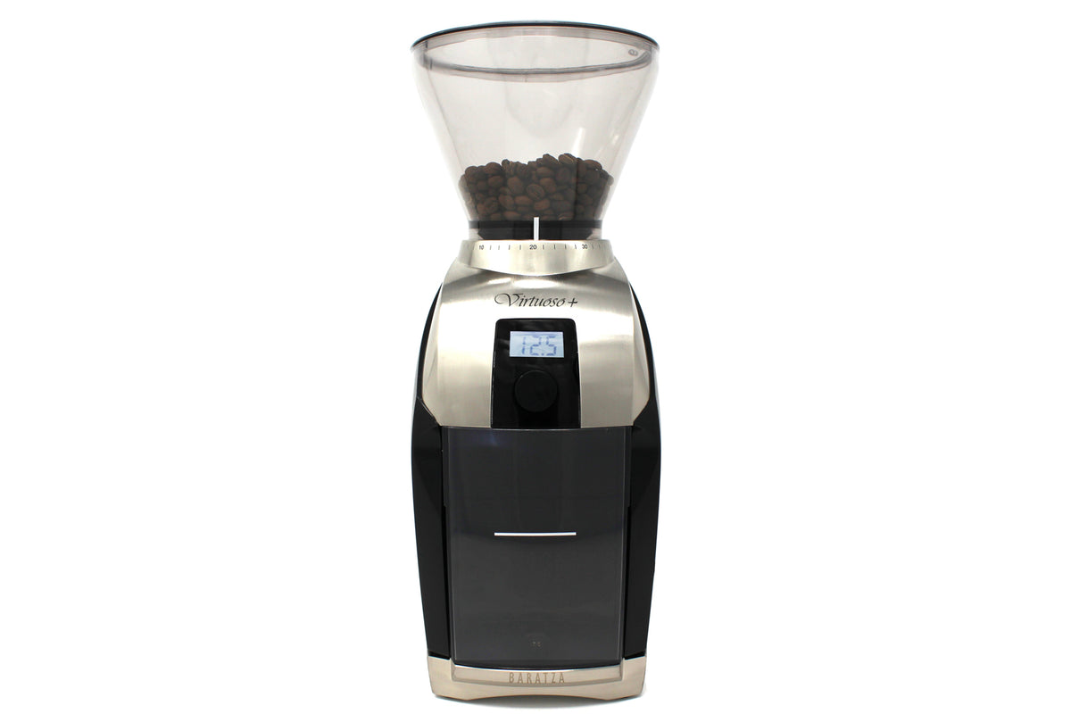 Baratza Virtuoso Plus coffee grinder, front view
