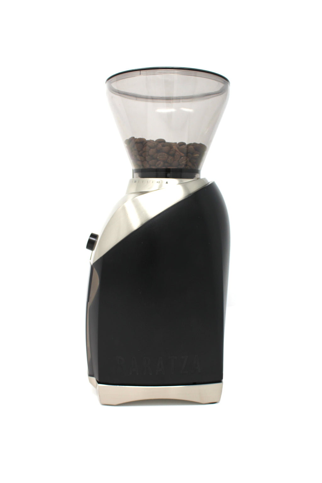 Baratza Virtuoso Plus coffee grinder, side profile